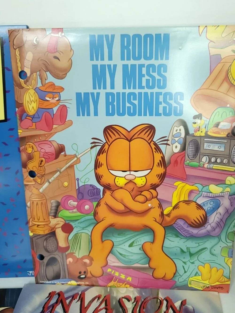 Lot of 6 Vintage Garfield Jim Davis School Folder Mead Paws Rap Master Invasion